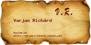Varjas Richárd névjegykártya
